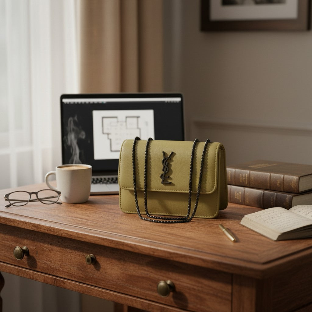 Minimalist Cream Crossbody with Serpent Emblem