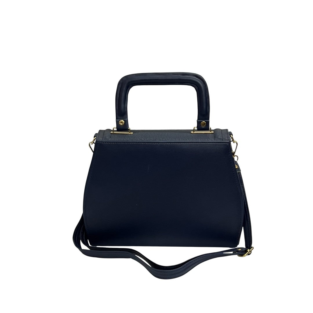 U.S. Polo Assn. Black Faux Leather Satchel with Gold-Tone Hardware