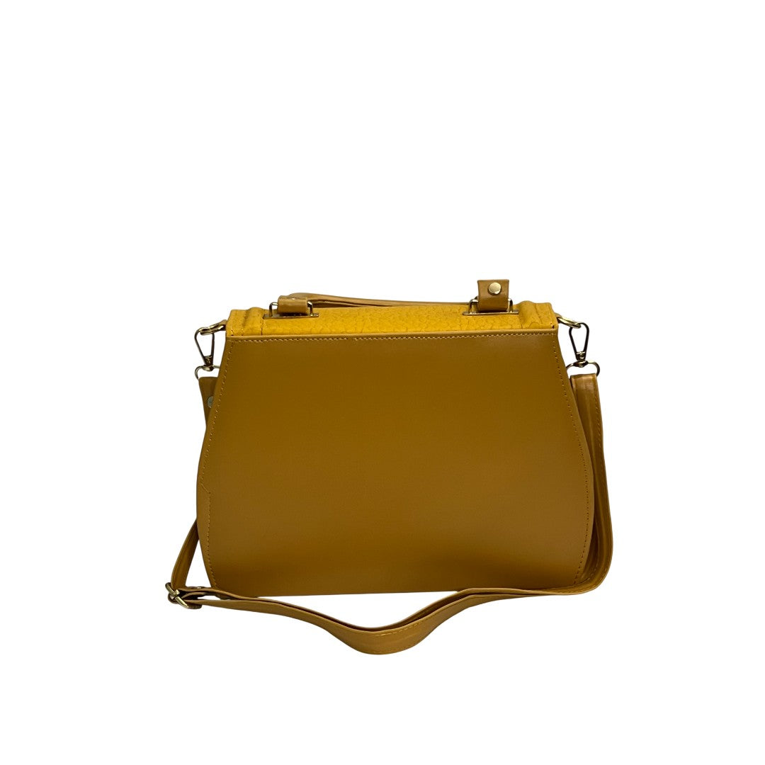 U.S. Polo Assn. Mustard Yellow Faux Leather Flap Handbag