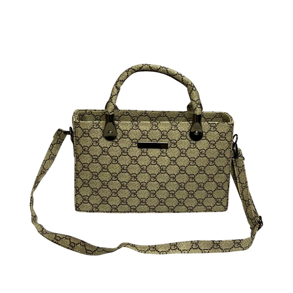 Classic Tan & Brown Faux Leather Tote