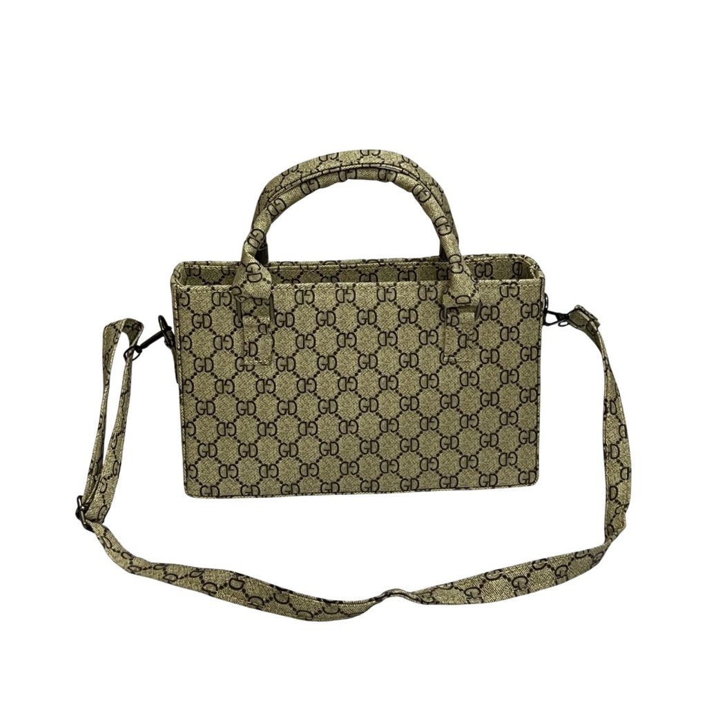 Classic Tan & Brown Faux Leather Tote