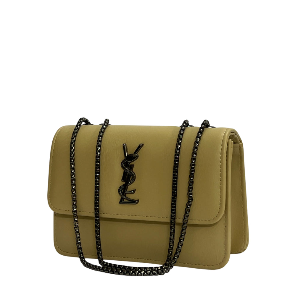 Minimalist Cream Crossbody with Serpent Emblem