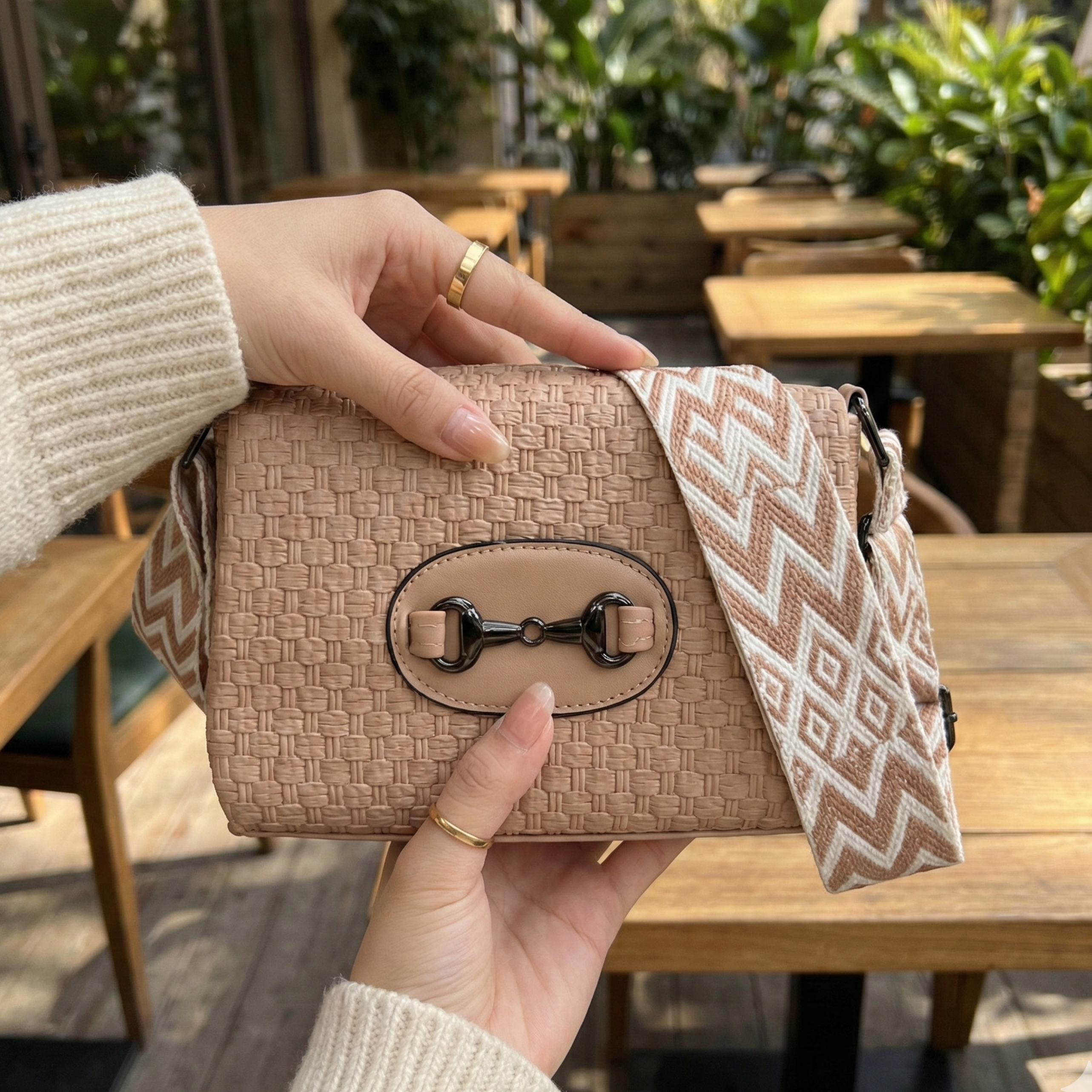 Premium Tan / Light Brown Crossbody Bag