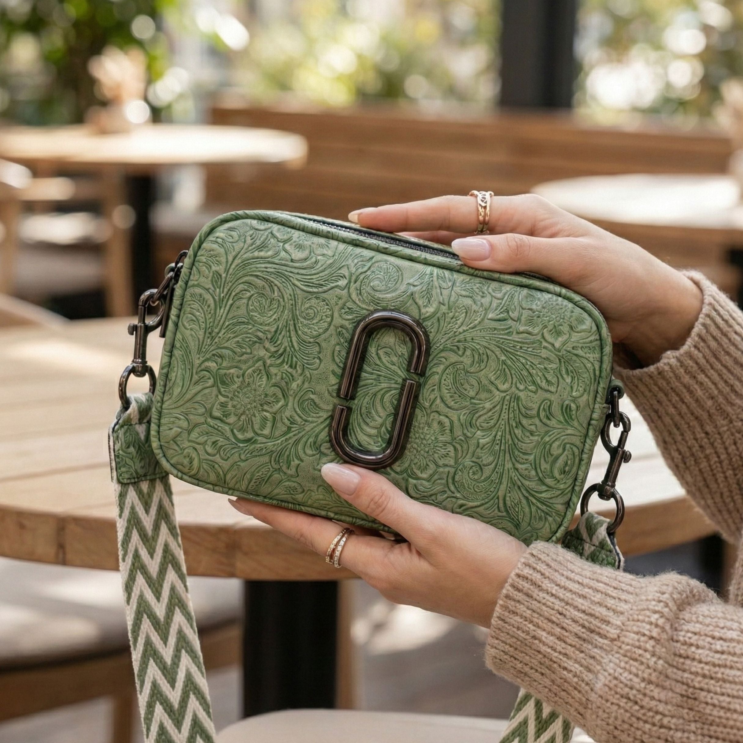 Premium Sage Green Crossbody Bag