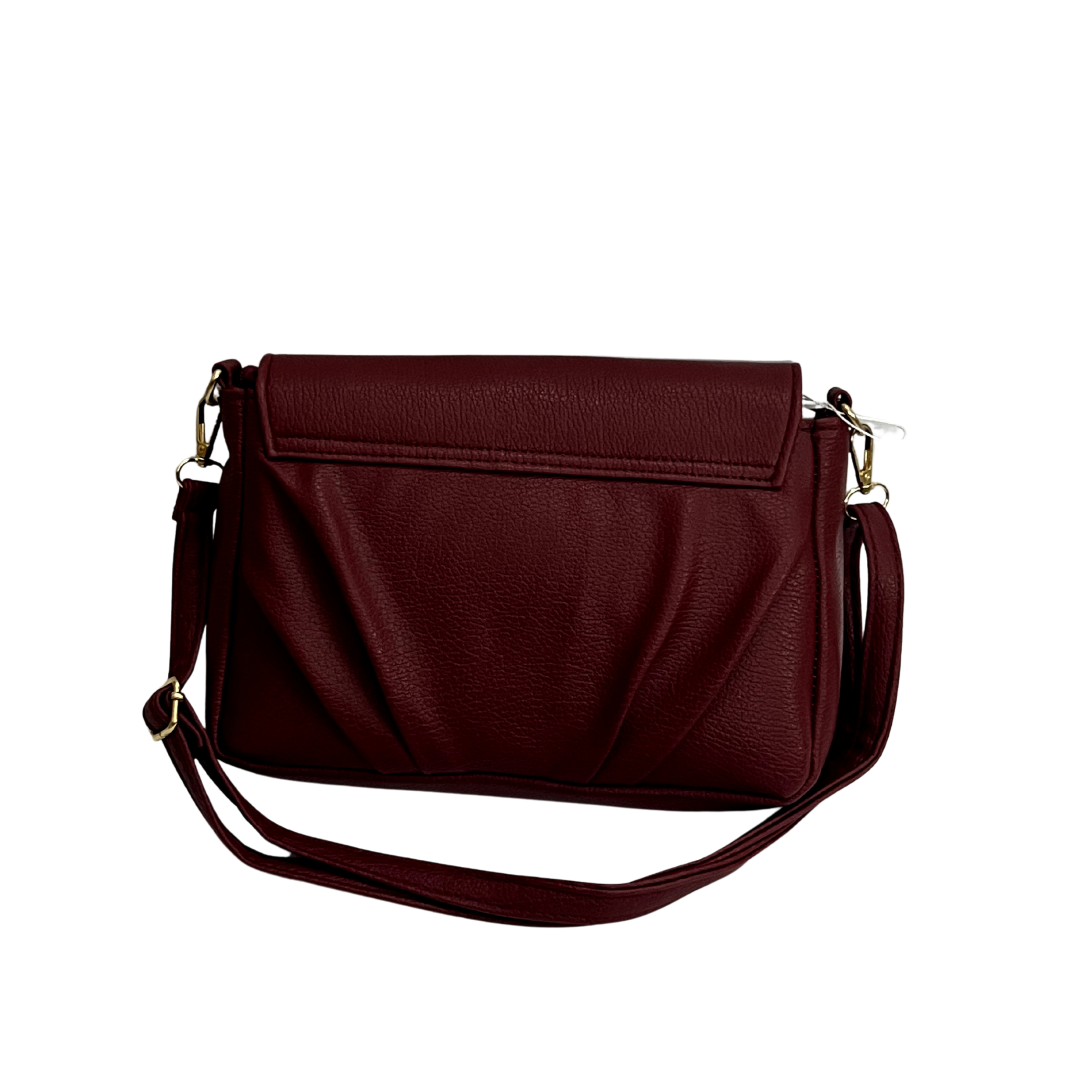 Minimalist Soft Wine Red Pebbled Crossbody Shoulder Bag