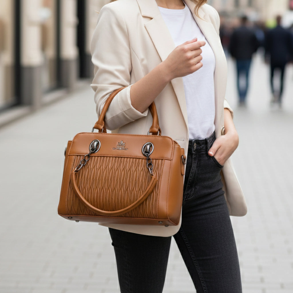 The 'Urban Weave' Structured Satchel: Classic Style with a Modern Twist