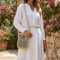 Wavy Daisy Artisan Beaded Crossbody Bag: A Touch of Boho Chic