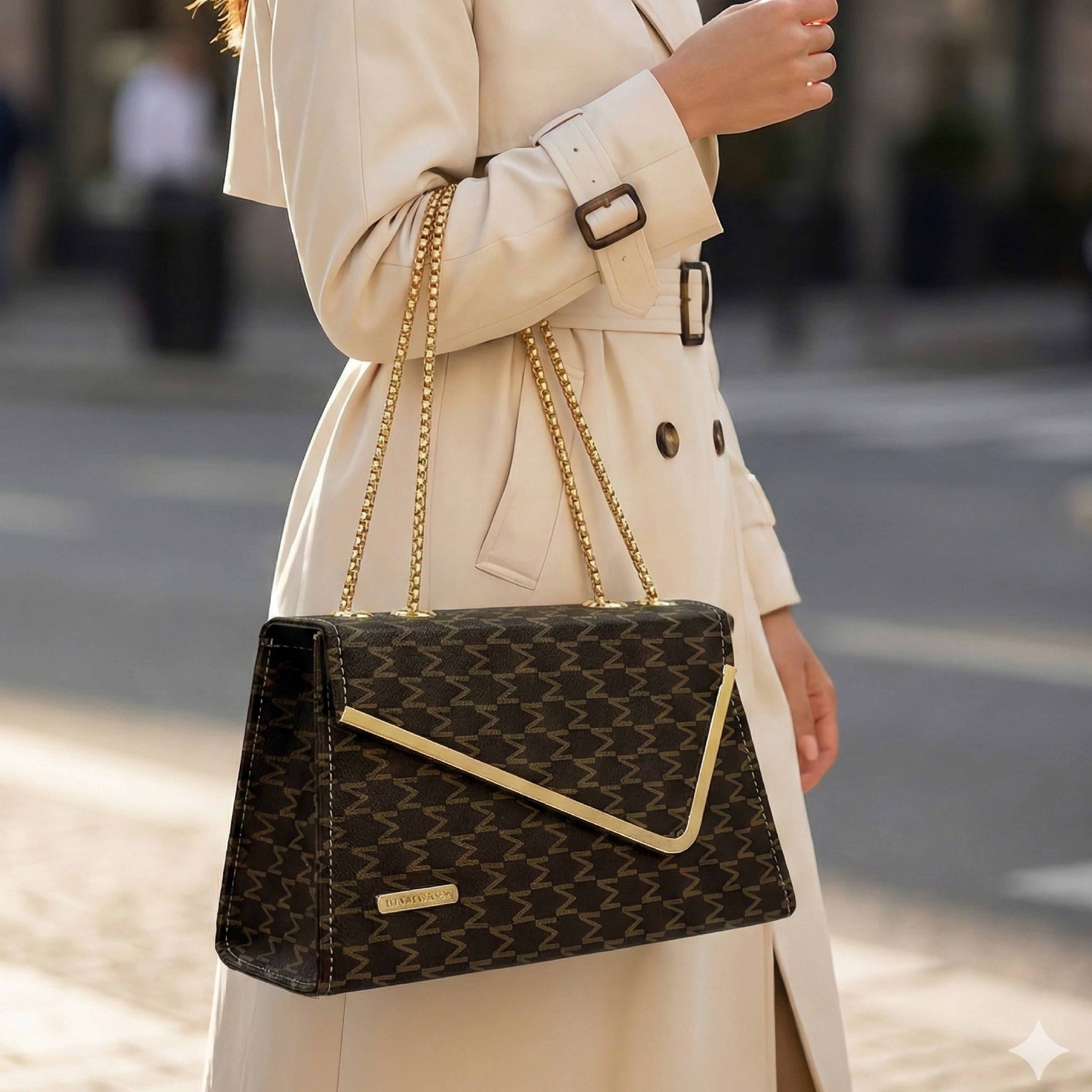 Geometric Chain Shoulder Bag