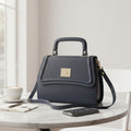 U.S. Polo Assn. Black Faux Leather Satchel with Gold-Tone Hardware