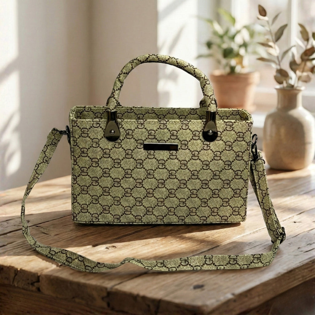 Classic Tan & Brown Faux Leather Tote