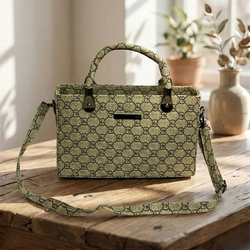 Classic Tan & Brown Faux Leather Tote