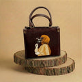Premium Dark Brown Printed Tote Bag with Hijab Girl Design