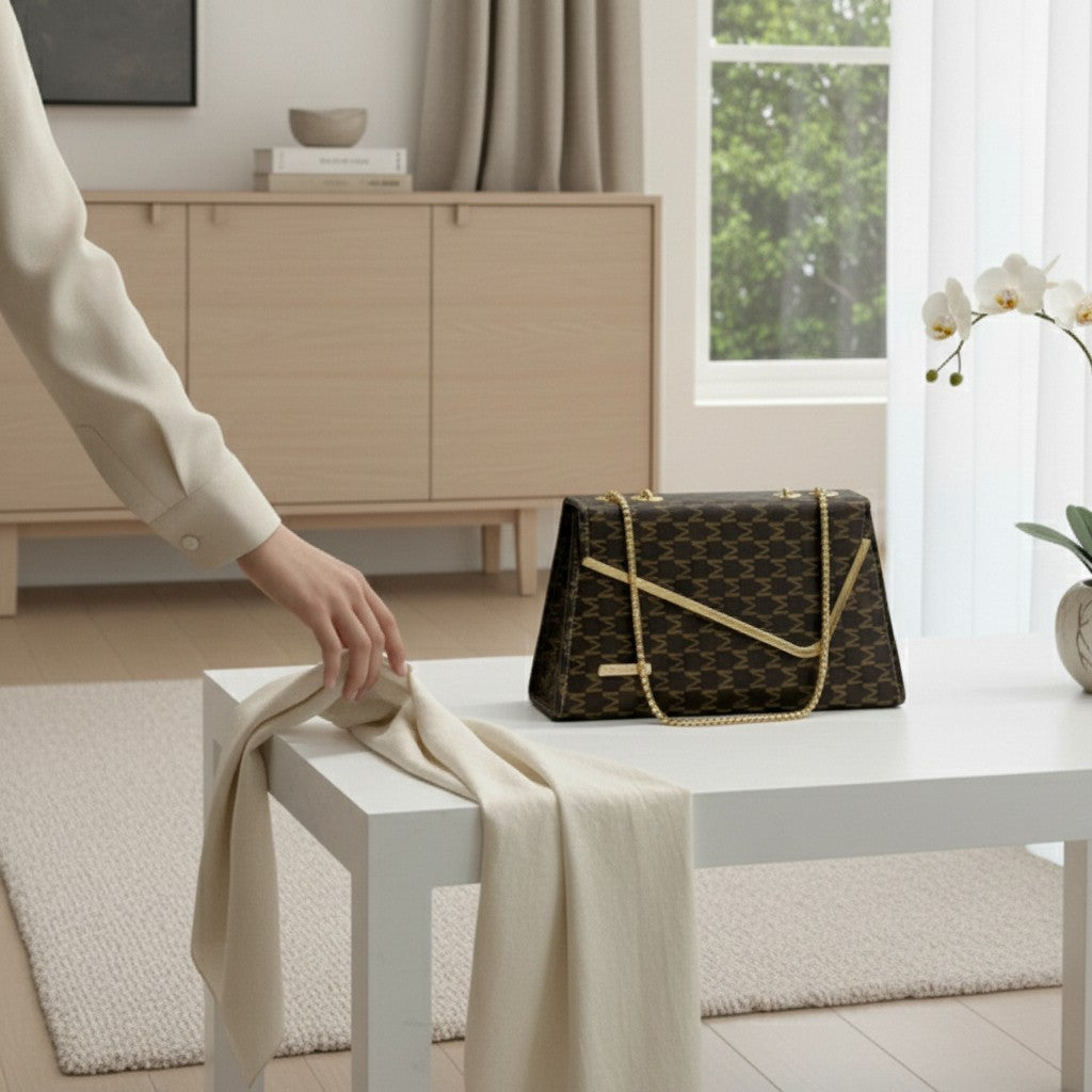Geometric Chain Shoulder Bag